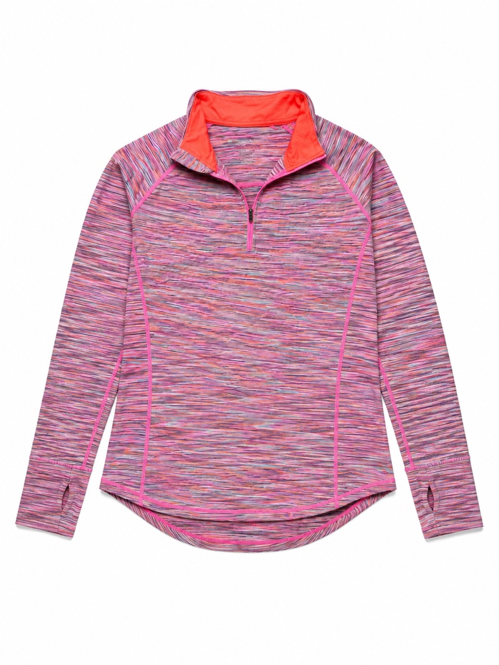 Women's Pink Multi-Color Quarter-Zip Pullover